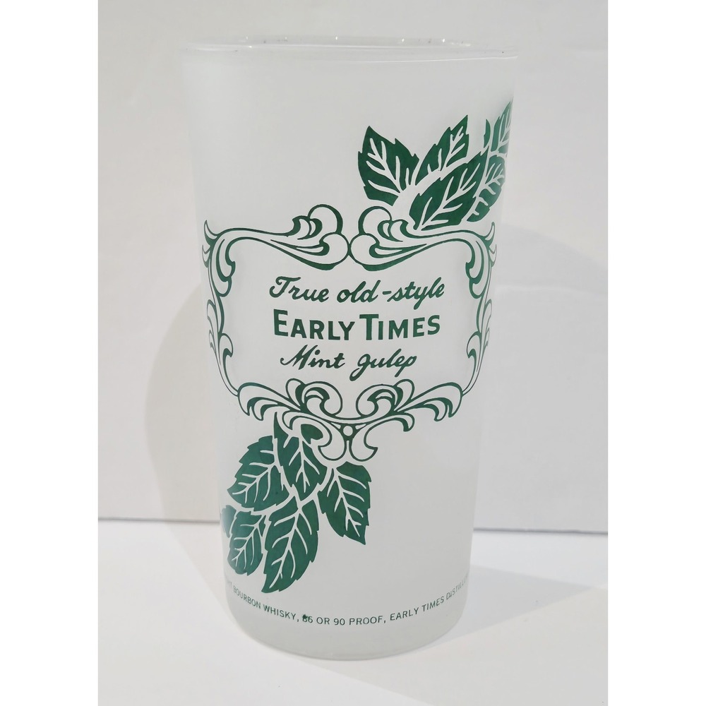 Vintage True Old-Style Early Times Mint Julep Frosted Beverage Glass Collectible